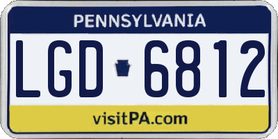 PA license plate LGD6812