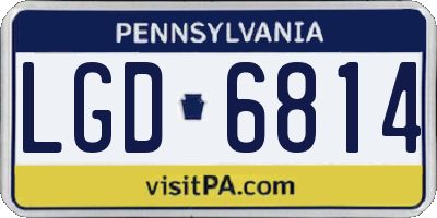 PA license plate LGD6814