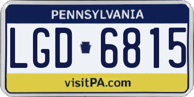 PA license plate LGD6815