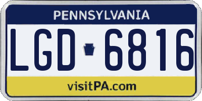 PA license plate LGD6816