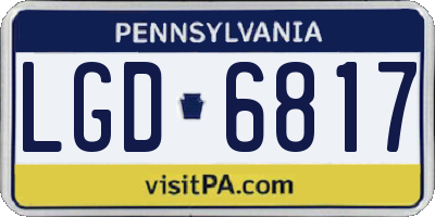 PA license plate LGD6817