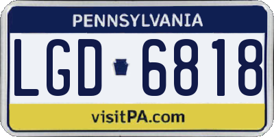 PA license plate LGD6818