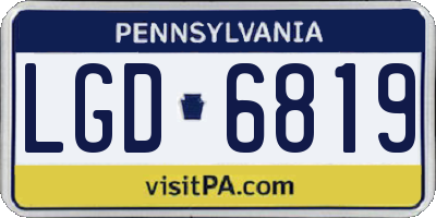 PA license plate LGD6819