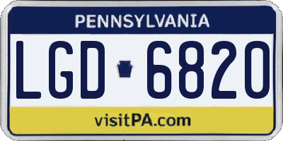 PA license plate LGD6820