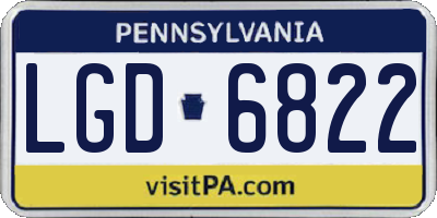 PA license plate LGD6822