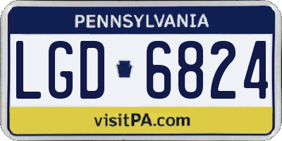 PA license plate LGD6824
