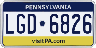 PA license plate LGD6826