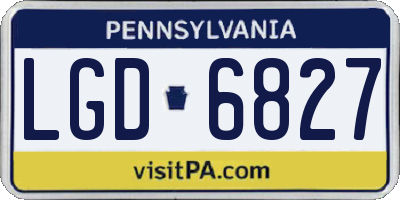 PA license plate LGD6827