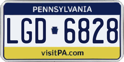 PA license plate LGD6828