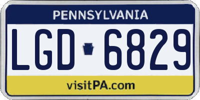 PA license plate LGD6829