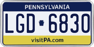 PA license plate LGD6830