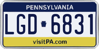 PA license plate LGD6831