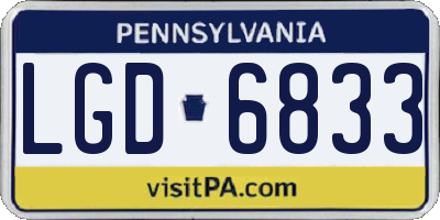 PA license plate LGD6833