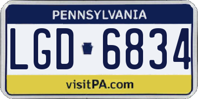 PA license plate LGD6834
