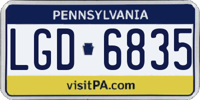 PA license plate LGD6835
