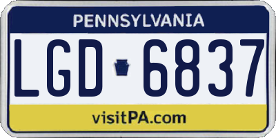 PA license plate LGD6837