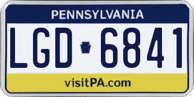 PA license plate LGD6841