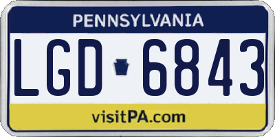 PA license plate LGD6843