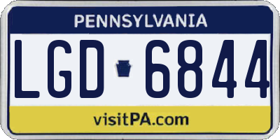 PA license plate LGD6844