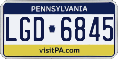 PA license plate LGD6845