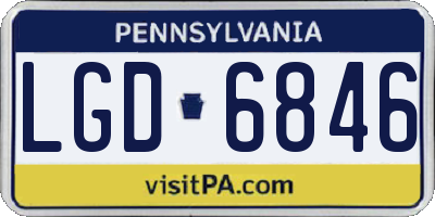PA license plate LGD6846