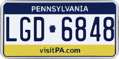 PA license plate LGD6848