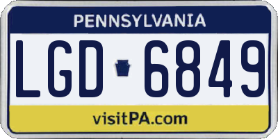 PA license plate LGD6849