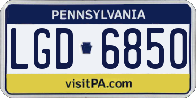 PA license plate LGD6850
