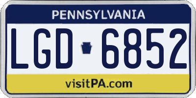 PA license plate LGD6852