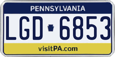 PA license plate LGD6853