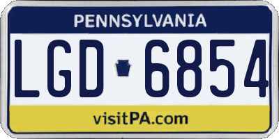 PA license plate LGD6854