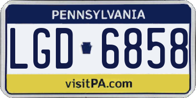 PA license plate LGD6858