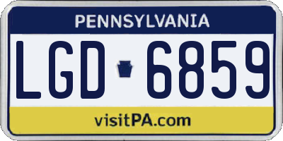 PA license plate LGD6859