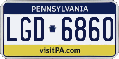 PA license plate LGD6860