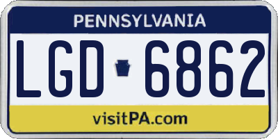 PA license plate LGD6862
