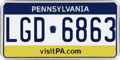 PA license plate LGD6863