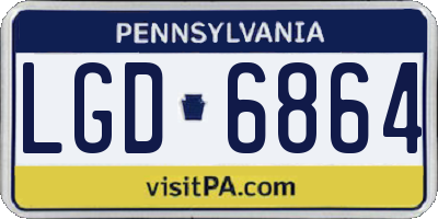 PA license plate LGD6864