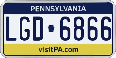 PA license plate LGD6866