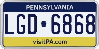 PA license plate LGD6868