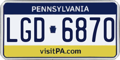 PA license plate LGD6870