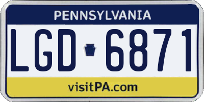 PA license plate LGD6871