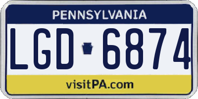 PA license plate LGD6874