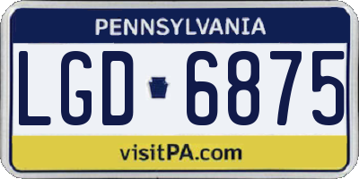 PA license plate LGD6875