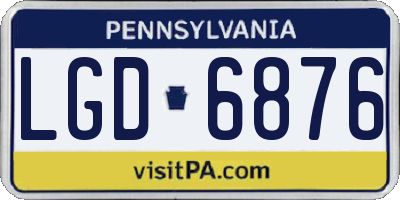 PA license plate LGD6876
