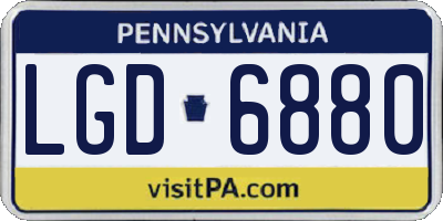 PA license plate LGD6880