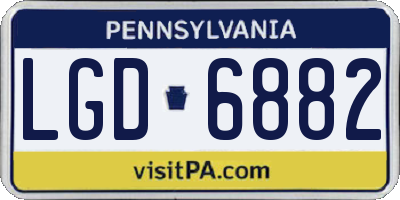 PA license plate LGD6882