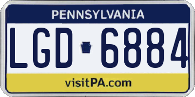 PA license plate LGD6884