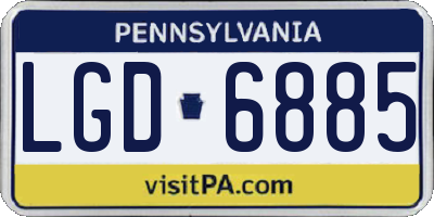 PA license plate LGD6885
