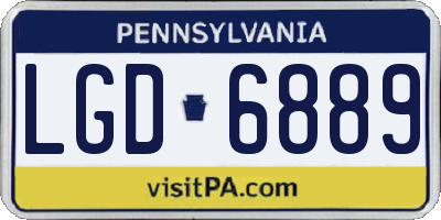 PA license plate LGD6889