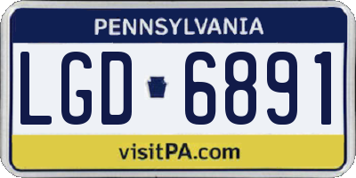 PA license plate LGD6891